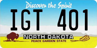 ND license plate IGT401