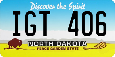 ND license plate IGT406