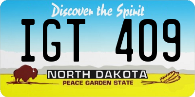 ND license plate IGT409