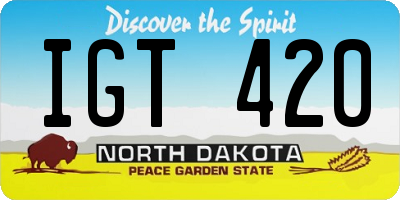 ND license plate IGT420