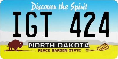 ND license plate IGT424