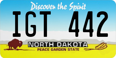 ND license plate IGT442