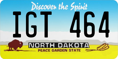 ND license plate IGT464