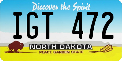 ND license plate IGT472
