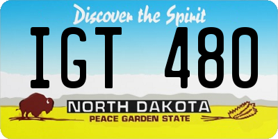 ND license plate IGT480