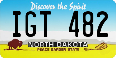 ND license plate IGT482