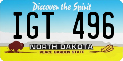 ND license plate IGT496