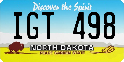 ND license plate IGT498