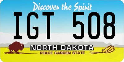 ND license plate IGT508