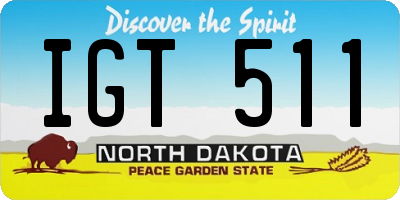 ND license plate IGT511