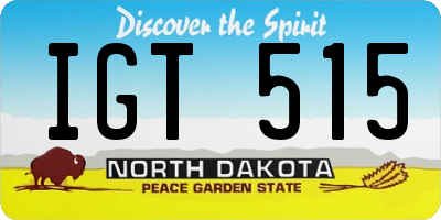 ND license plate IGT515