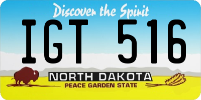 ND license plate IGT516