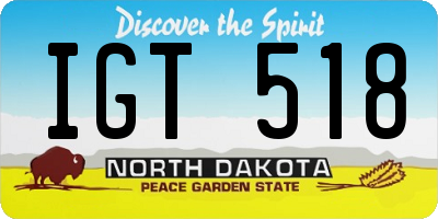 ND license plate IGT518