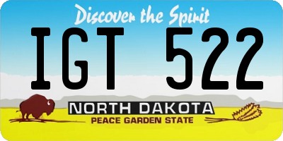 ND license plate IGT522