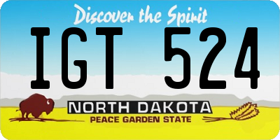ND license plate IGT524