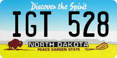 ND license plate IGT528