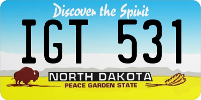ND license plate IGT531