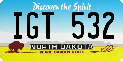 ND license plate IGT532