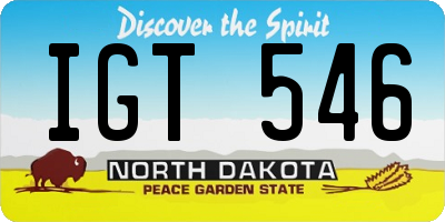 ND license plate IGT546