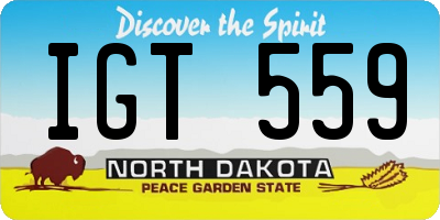 ND license plate IGT559