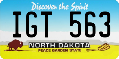ND license plate IGT563