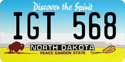 ND license plate IGT568