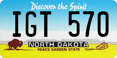 ND license plate IGT570
