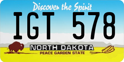 ND license plate IGT578