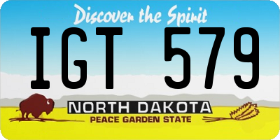 ND license plate IGT579