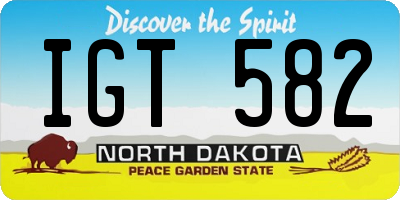 ND license plate IGT582