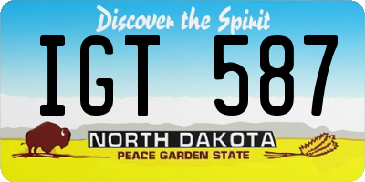 ND license plate IGT587
