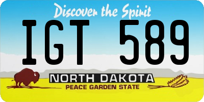 ND license plate IGT589