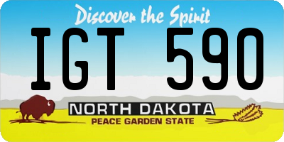 ND license plate IGT590