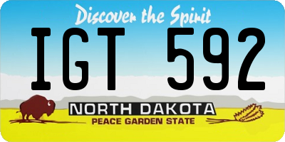 ND license plate IGT592