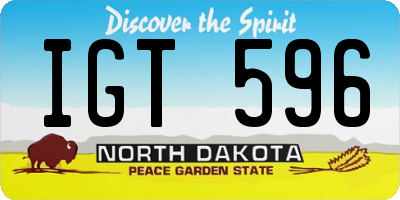 ND license plate IGT596