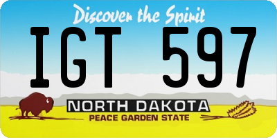 ND license plate IGT597