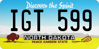 ND license plate IGT599