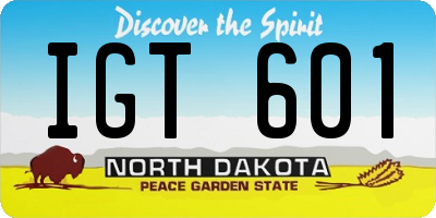 ND license plate IGT601