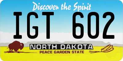 ND license plate IGT602