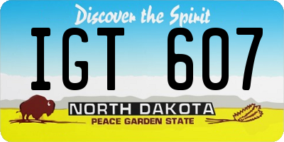 ND license plate IGT607