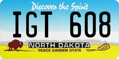 ND license plate IGT608