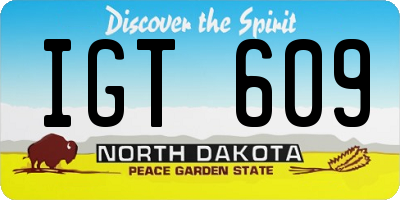 ND license plate IGT609