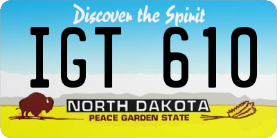 ND license plate IGT610