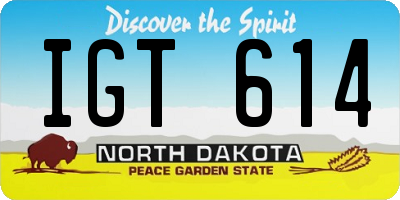 ND license plate IGT614
