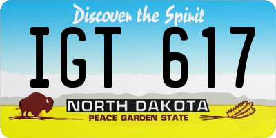 ND license plate IGT617