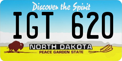 ND license plate IGT620