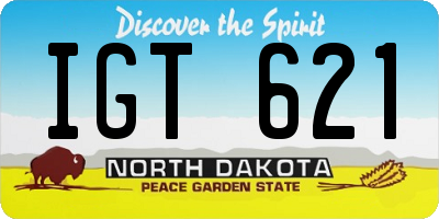 ND license plate IGT621