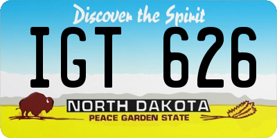 ND license plate IGT626