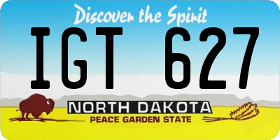 ND license plate IGT627