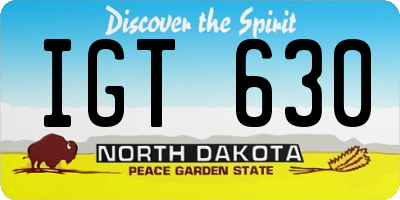 ND license plate IGT630